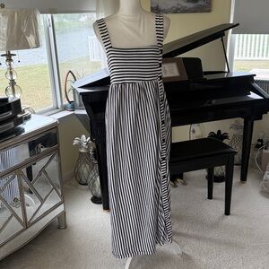 Maeve by Anthropology black & white stripe maxi dress